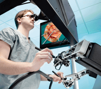 Image: The NeuroTouch virtual reality system (Photo courtesy of National Research Council Canada).